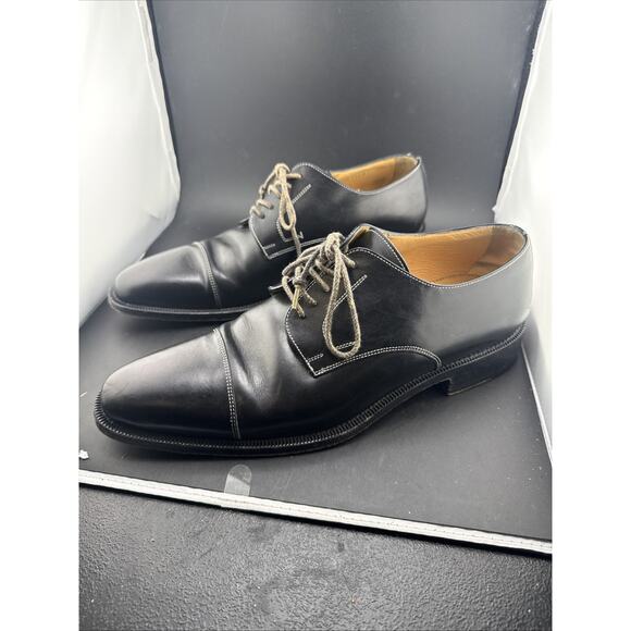 Fratelli Borgioli Black Cap Toe Oxford Dress Shoes Mens 10.5 Leather Italy main image 6